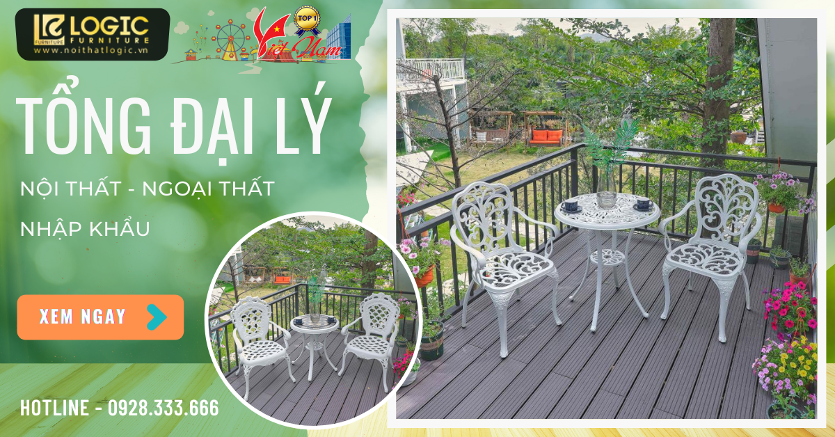 Bàn ghế nhôm đúc sân vườn